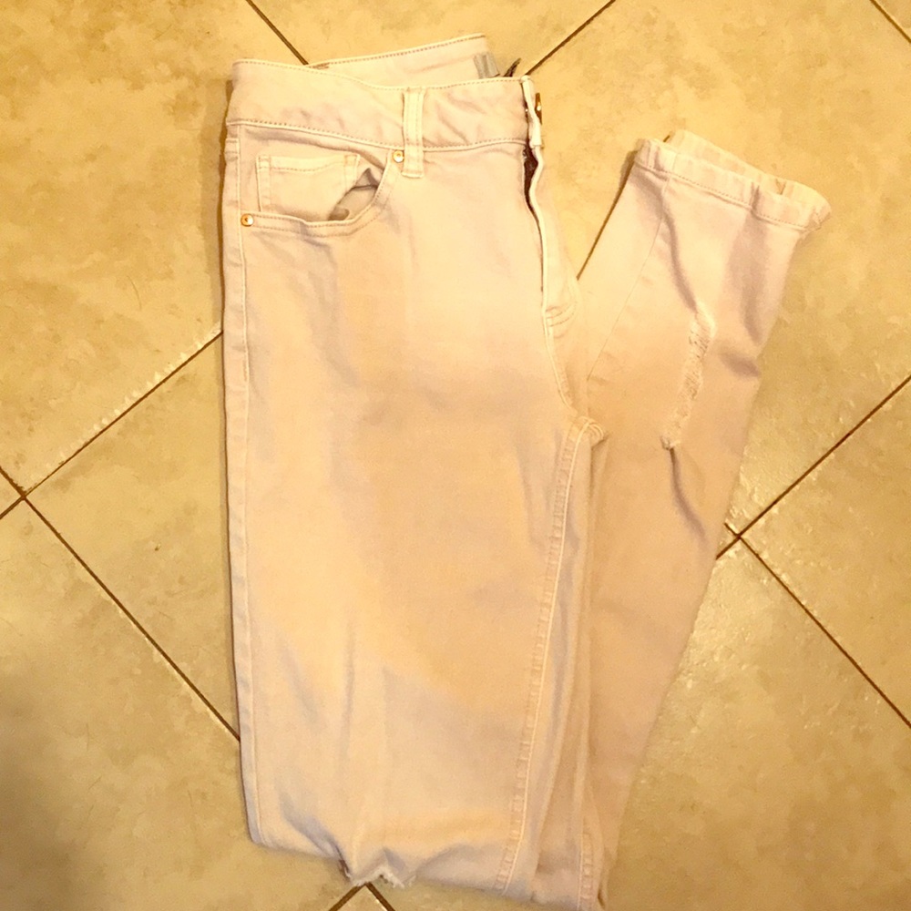 Pink ripped jeans